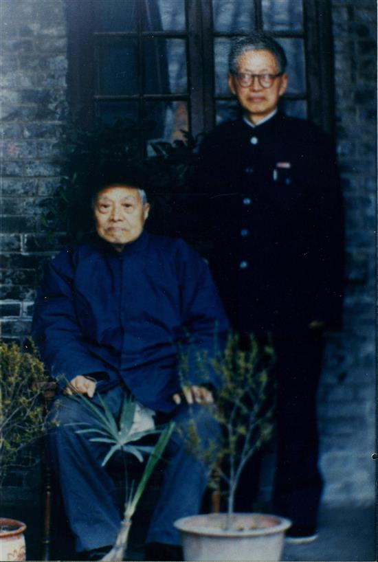 徐中舒先生89寿辰与吴天墀先生合影（摄于1987年10月，徐亮工先生提供）
